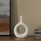 Uniquewise Contemporary White Ceramic Unique Shaped Flower Table Vase Centerpiece, 9 Inch QI004363.S.WT - alternate 4